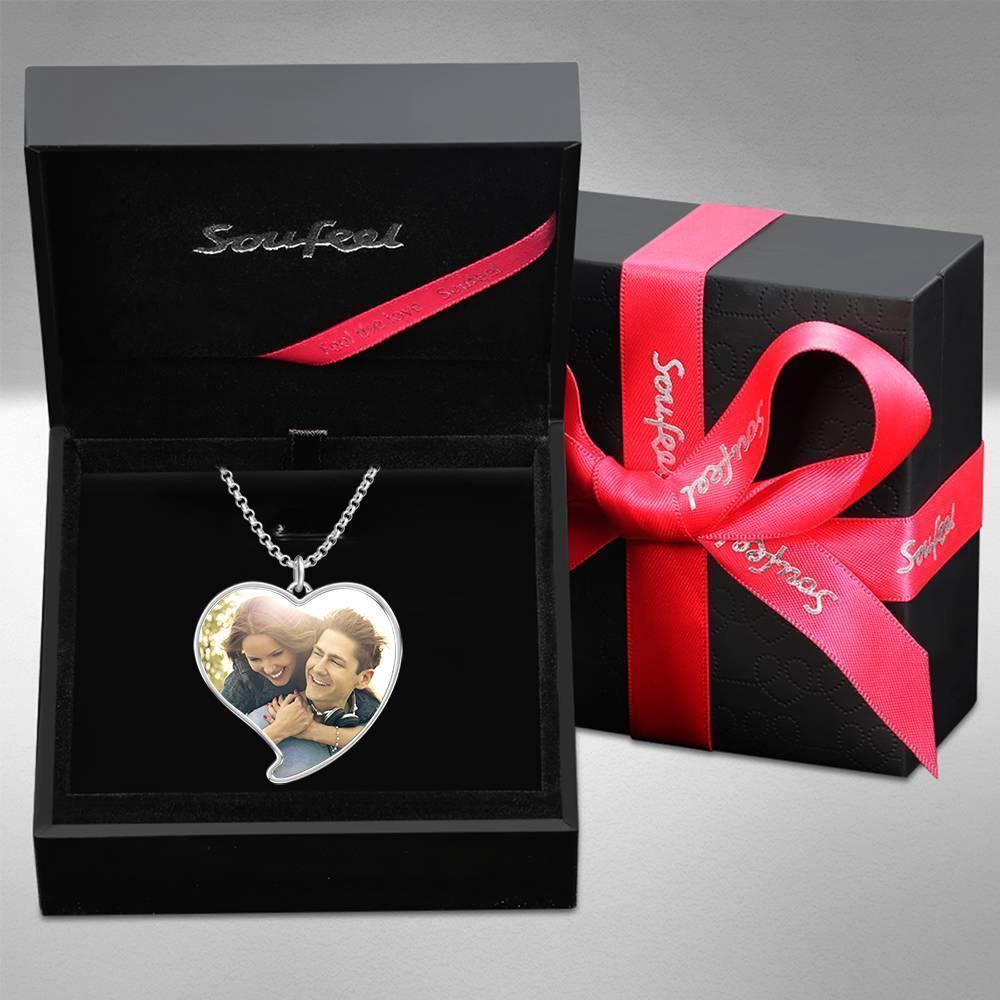 Engraved Heart Tag Photo Necklace Silver - yournamencklaceuk