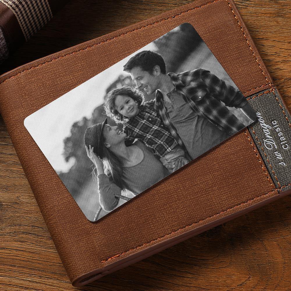 Custom Photo Wallet Insert Card Black - yournamenecklaceuk