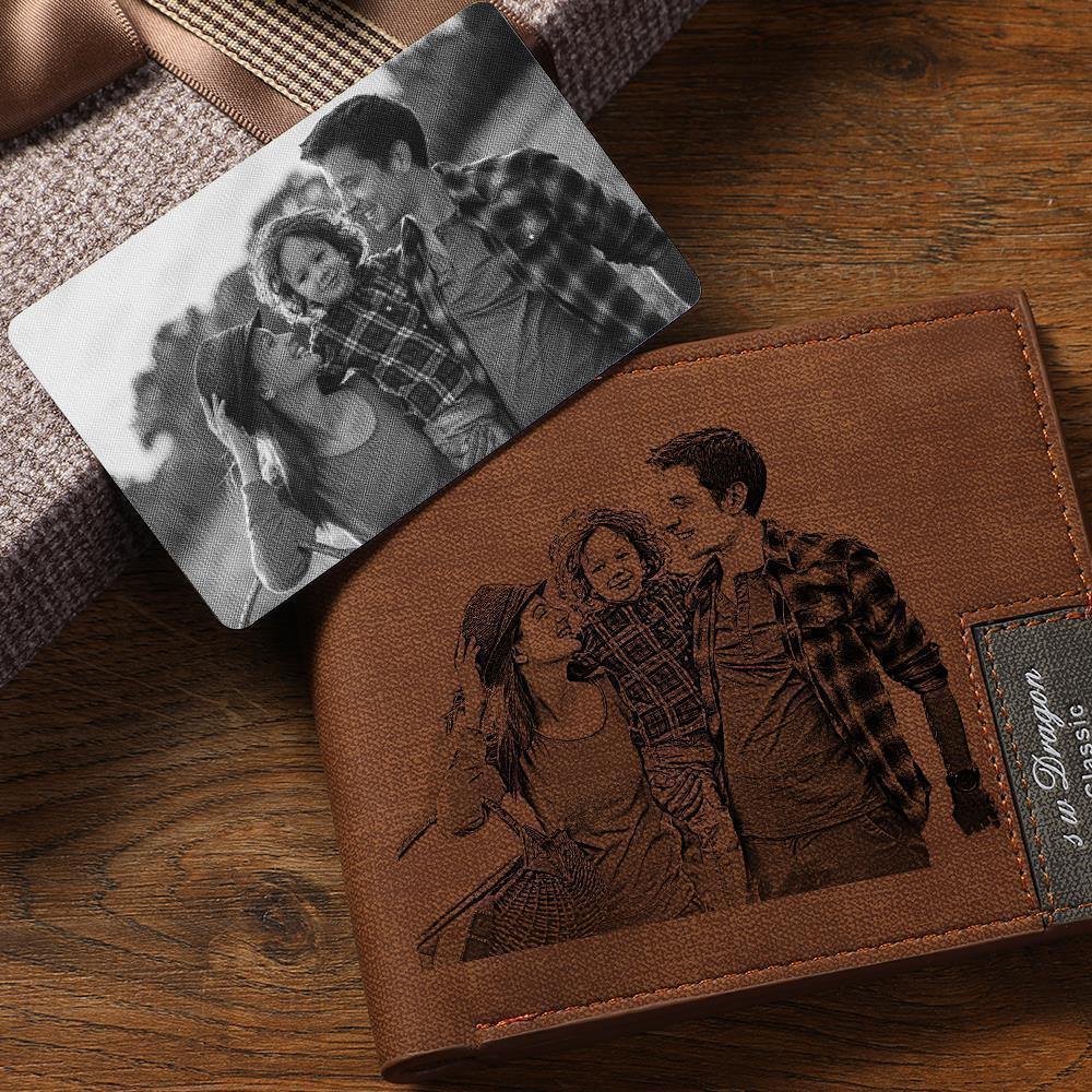 Custom Photo Wallet Insert Card Black - yournamenecklaceuk