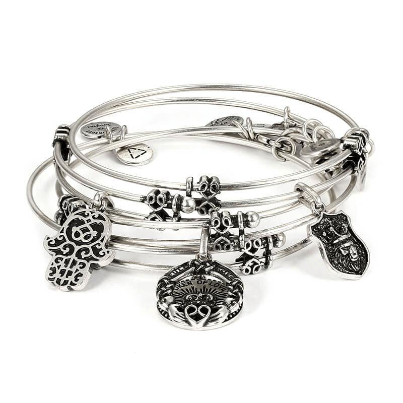 Token of Love Charm Bangle Set Of 3 - yournamenecklaceuk