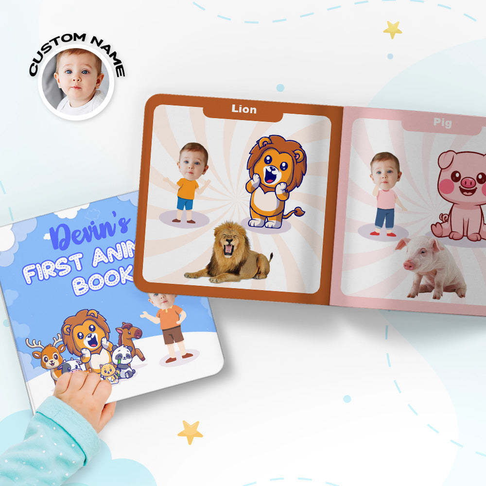 Baby's First Food Book Custom Name and Face Gifts for Baby - yournamenecklaceuk
