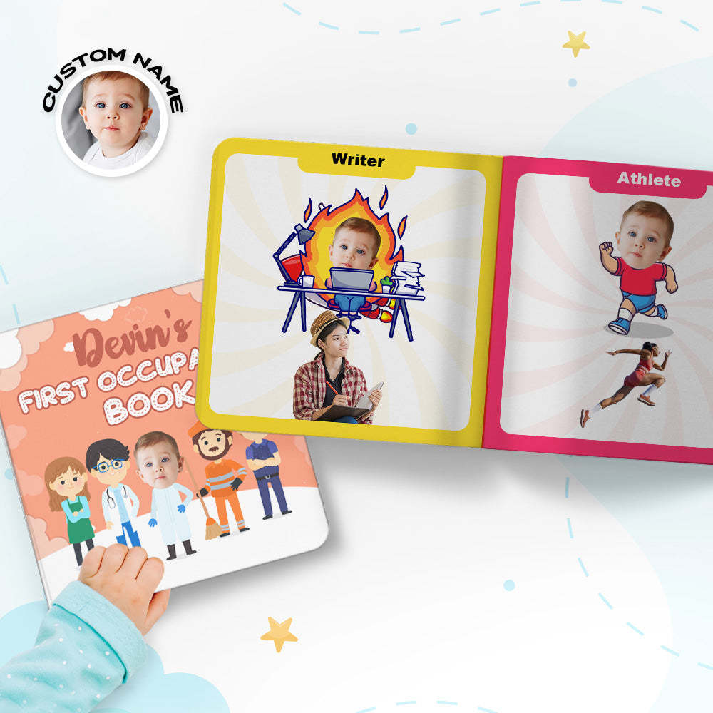 Baby's First Food Book Custom Name and Face Gifts for Baby - yournamenecklaceuk