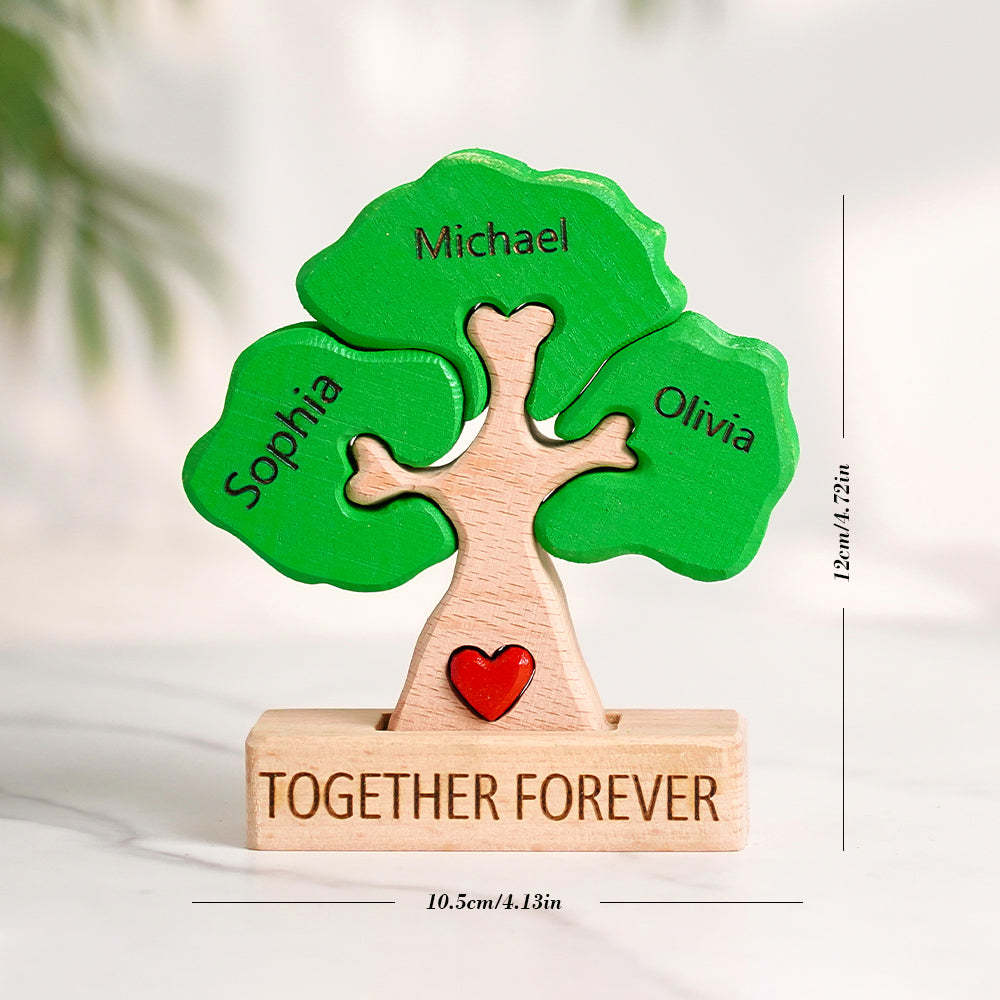 Wooden Family Tree Puzzle Custom Names Home Decor House Warming Gifts - yournamenecklaceuk
