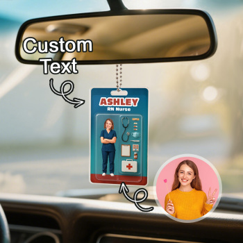 Custom 3D Effect Action Figure Pack Packaging Toy Box Style Art Gift Personalized Acrylic Car Hanger Gift for Nurse