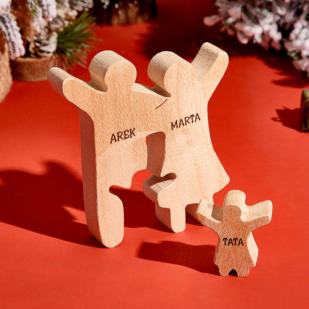 Personalized Wooden Family Puzzle Decor Custom Name Gifts for any Occasion - yournamenecklaceuk