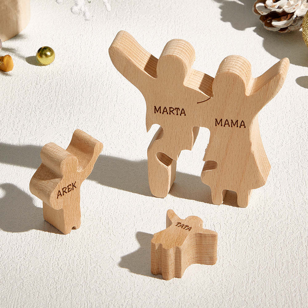 Personalized Wooden Family Puzzle Decor Custom Name Gifts for any Occasion - yournamenecklaceuk