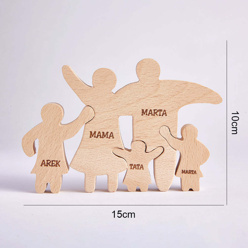 Personalized Wooden Family Puzzle Decor Custom Name Gifts for any Occasion - yournamenecklaceuk