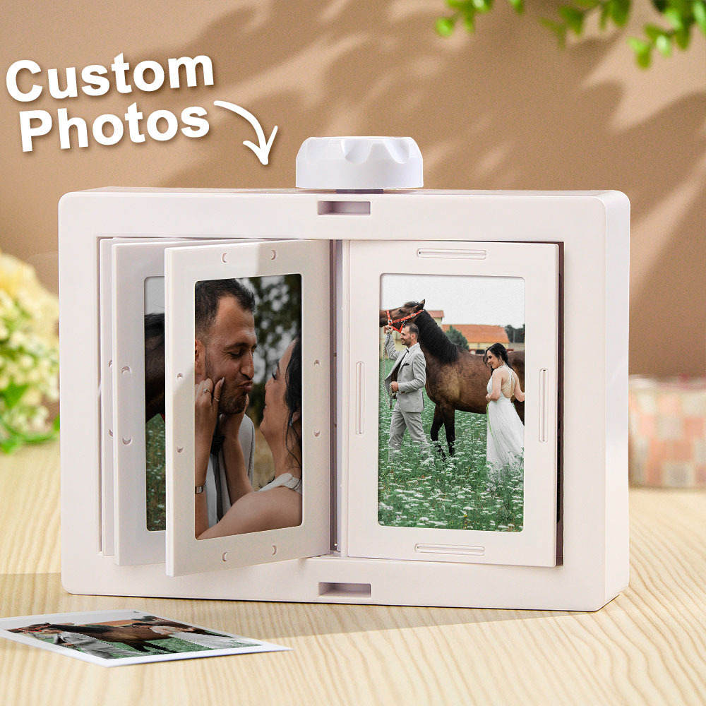 Personalized Rotating Photo Frame Carousel Custom Photo Desktop Photo Reel Flip & Spin Photo Box 2025 Christmas Gifts -  NameNecklaceUK