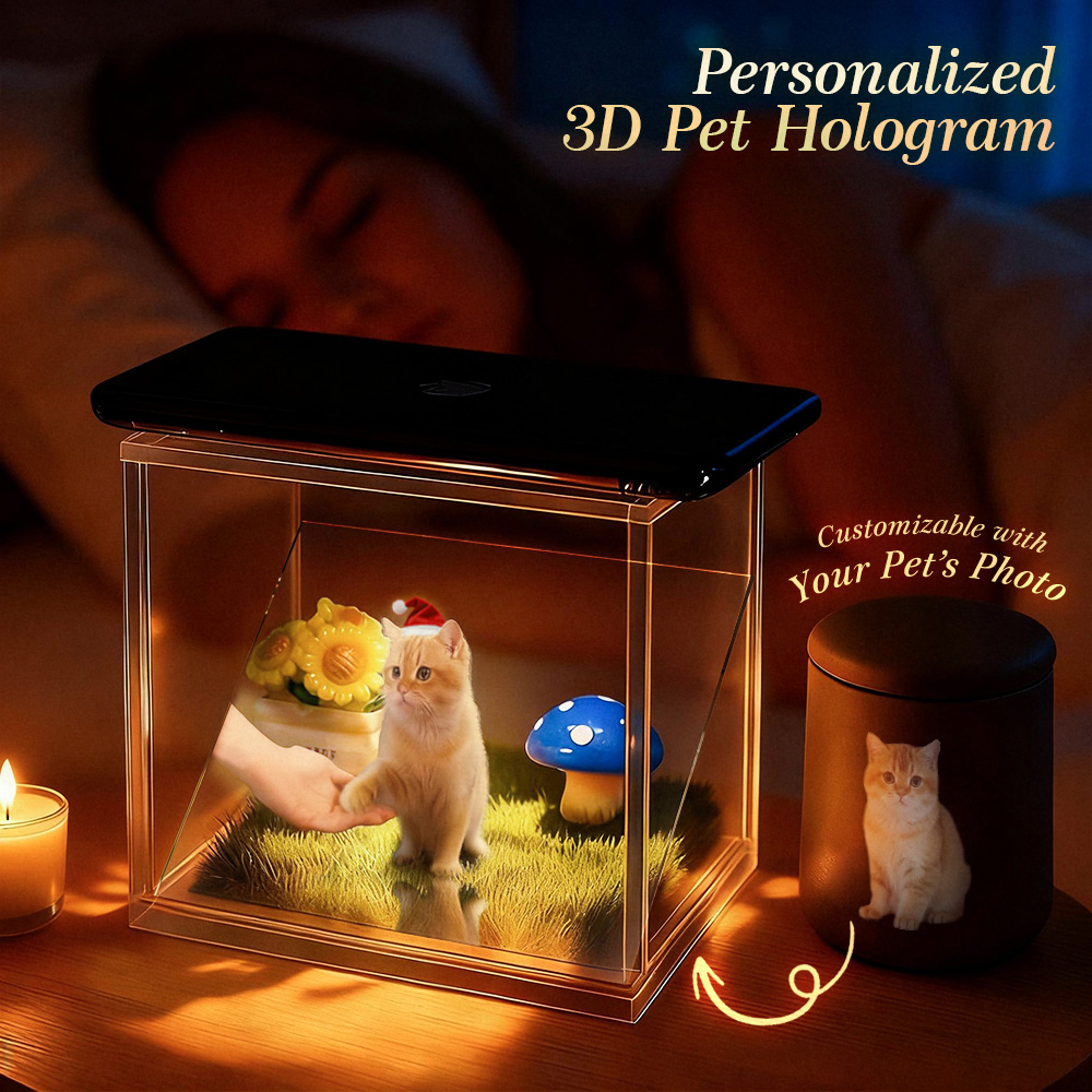 Personalized Pet Holograms House | Holographic Memorial Ornament | Cherish Your Pet’s Memory in Projection -  NameNecklaceUK