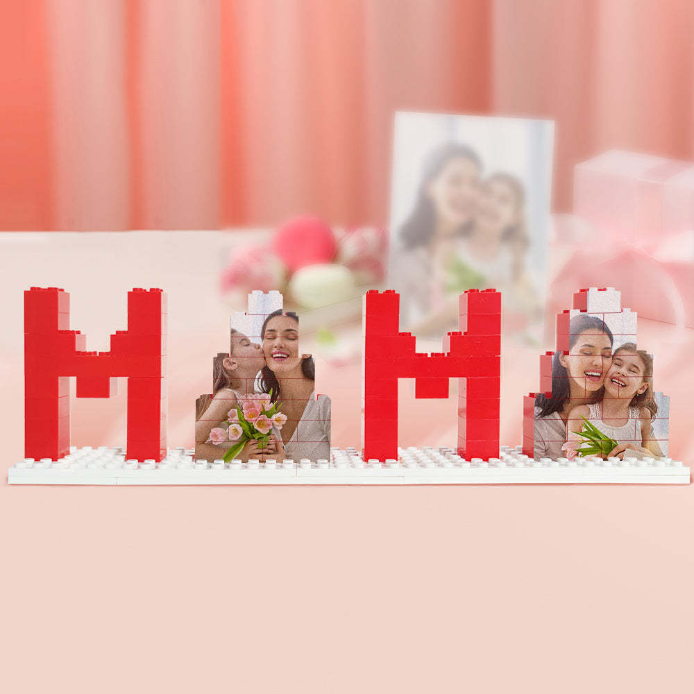 Personalized Mama Photo Building Brick Puzzles Photo Block Mother's Day Gifts - yournamenecklaceuk