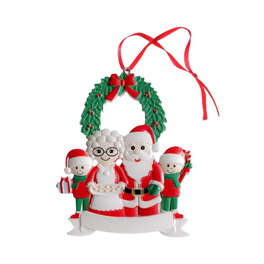Personalized Santa Claus Ornament Custom Ornament Text Four Names Christmas Gift for Friends - yournamenecklaceuk