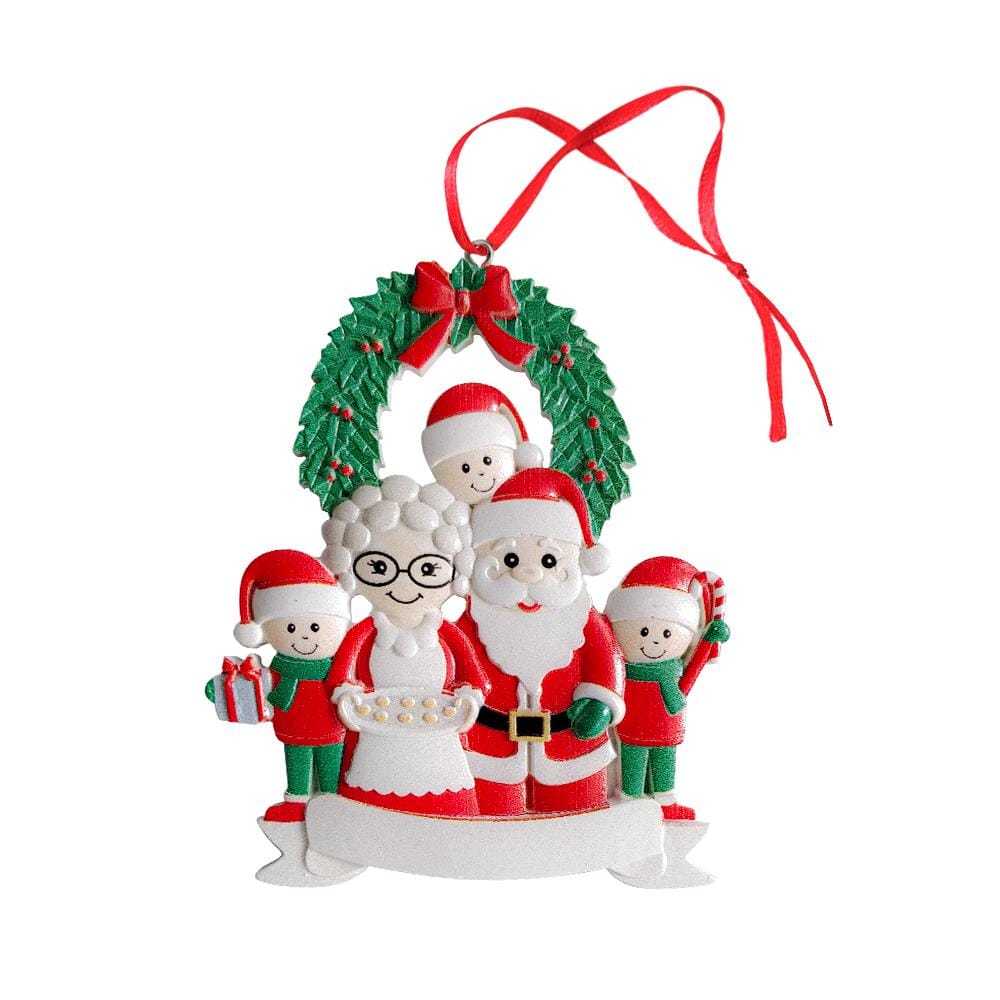 Custom Santa Claus Ornament Personalised Ornament With Text Five Names Christmas Gift for Pet Lovers - yournamenecklaceuk
