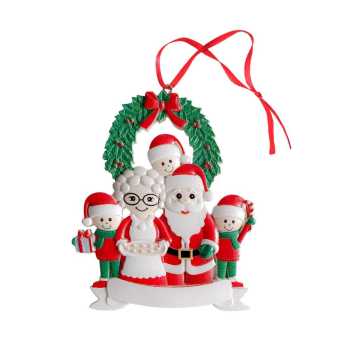 Custom Santa Claus Ornament Personalised Ornament With Text Five Names Christmas Gift for Pet Lovers - yournamenecklaceuk