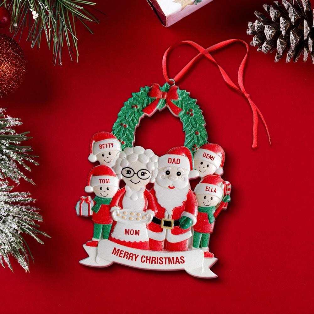 Personalized Santa Claus Ornament Custom Ornament With Text Six Names Christmas Gift for Family - yournamenecklaceuk