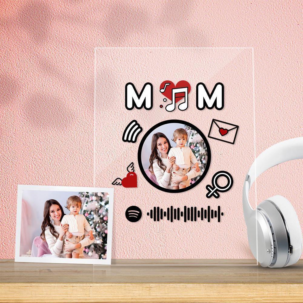 Custom Scannable Spotify Code Acrylic Music Plaque Heart-shaped Mother's Day Gift - soufeelus