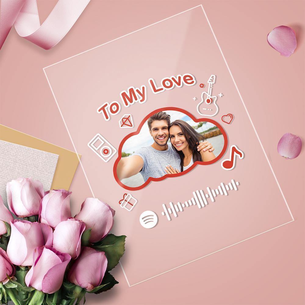 Custom Scannable Spotify Code Acrylic Music Plaque Cloud Shaped Couple Confession Gift - soufeelus
