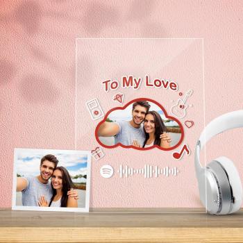 Custom Scannable Spotify Code Acrylic Music Plaque Cloud Shaped Couple Confession Gift - soufeelus