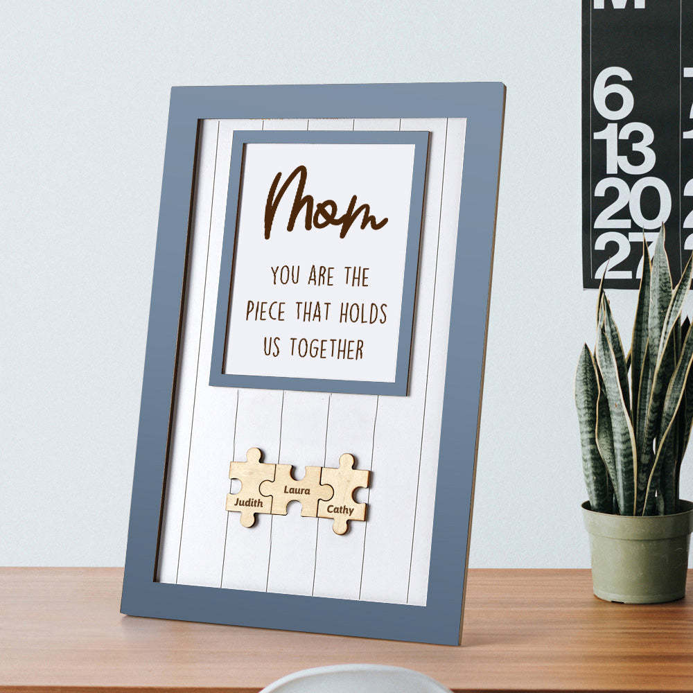 Mother's Day Puzzle Sign Gifts For Mom You Are The Piece That Holds Us Together 3-6 Puzzle Pieces -  NameNecklaceUK