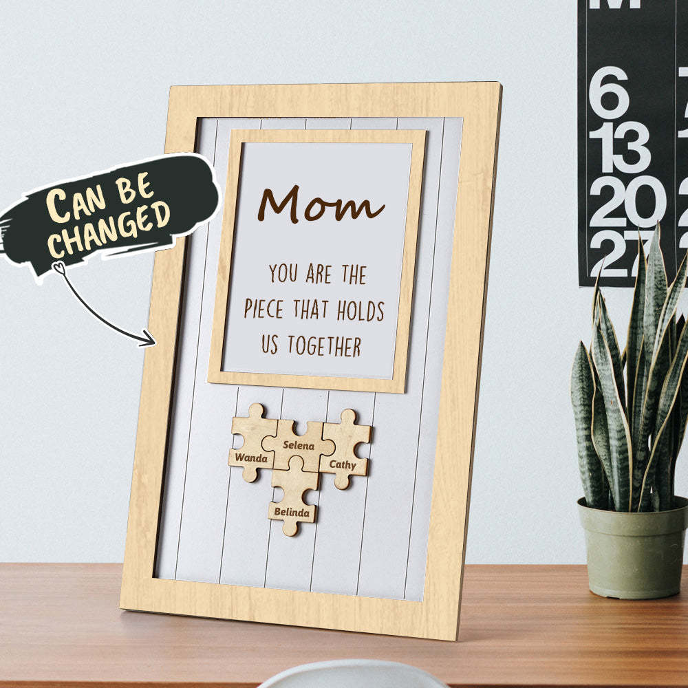 Mother's Day Puzzle Sign Gifts For Mom You Are The Piece That Holds Us Together 3-6 Puzzle Pieces -  NameNecklaceUK