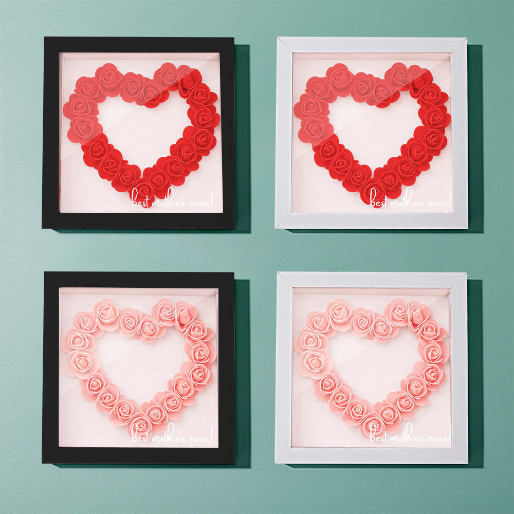 Custom Flower Shadow Box Personalized Name Flower Shadowbox Frame Gift - yournamenecklaceuk