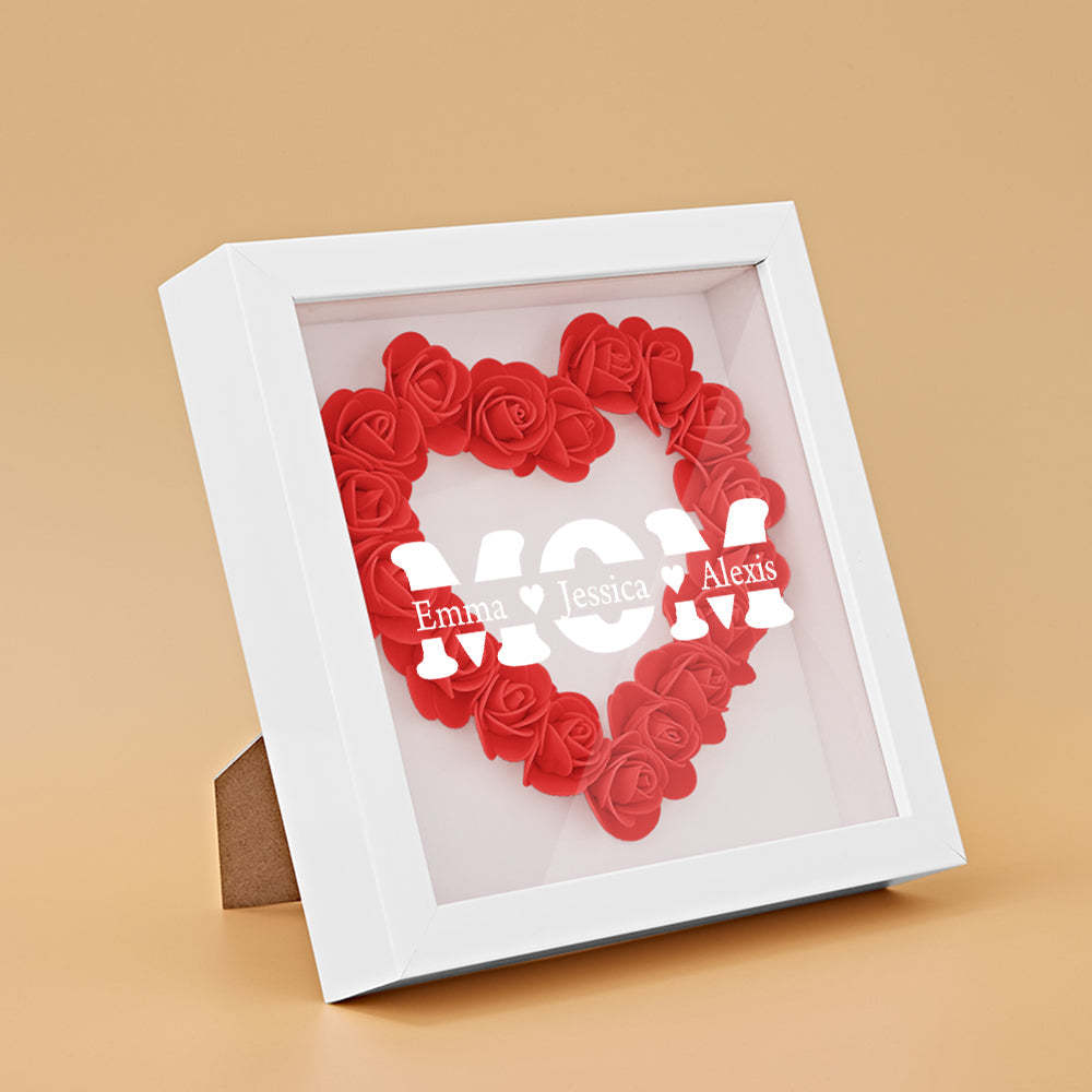 Custom Flower Shadow Box Personalized Name Flower Shadowbox Frame Gift - yournamenecklaceuk