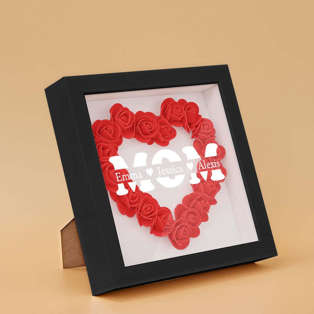 Custom Flower Shadow Box Personalized Name Flower Shadowbox Frame Gift - yournamenecklaceuk