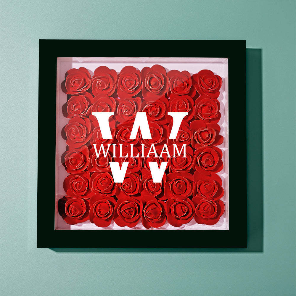 Custom Name Flower Shadow Box Personalized Creative Flower Shadowbox Frame Gift - yournamenecklaceuk