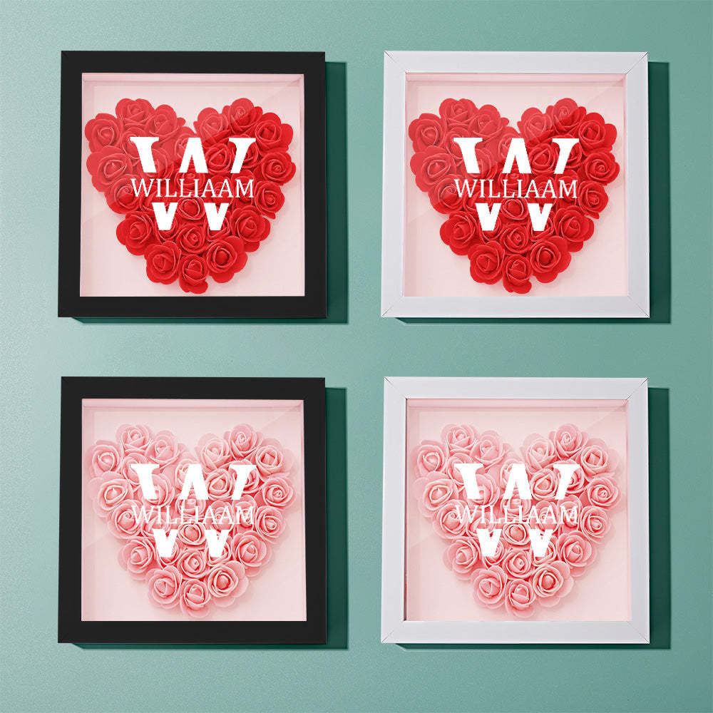 Custom Name Flower Shadow Box Personalized Creative Flower Shadowbox Frame Gift - yournamenecklaceuk
