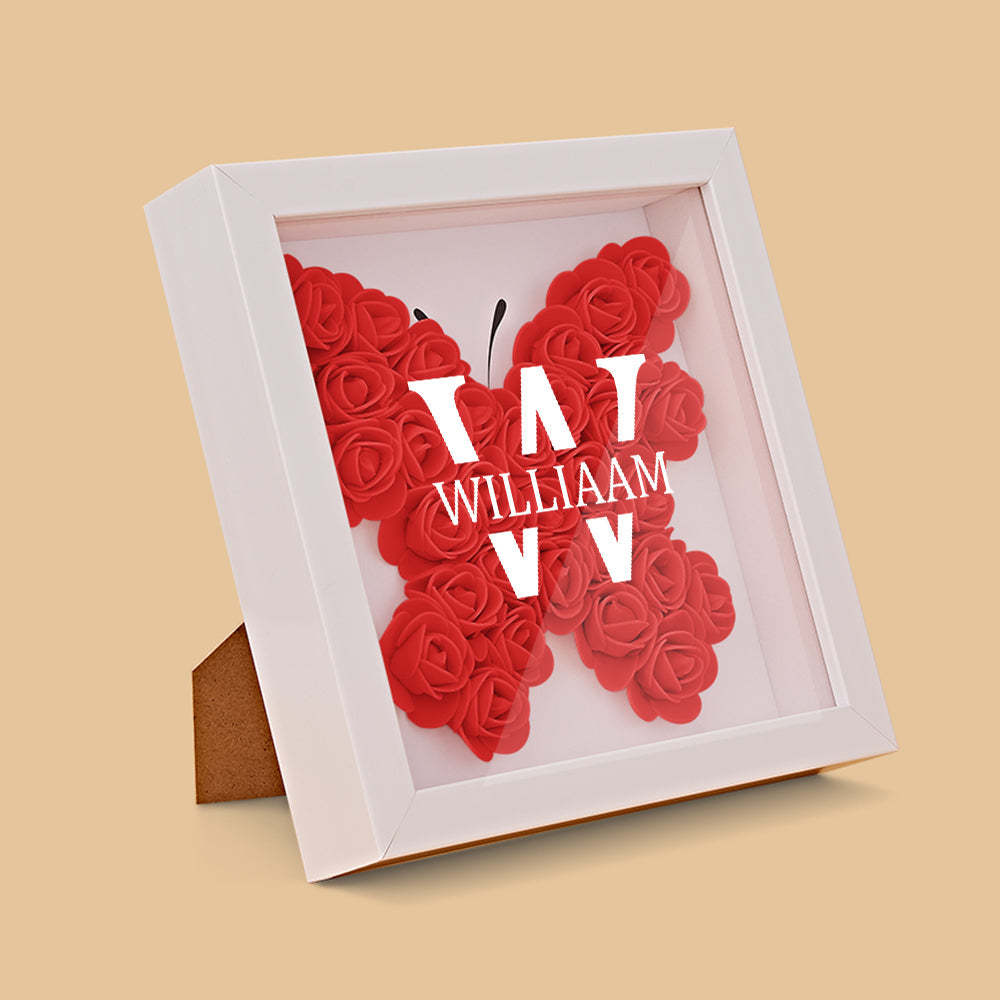 Custom Name Flower Shadow Box Personalized Creative Flower Shadowbox Frame Gift - yournamenecklaceuk