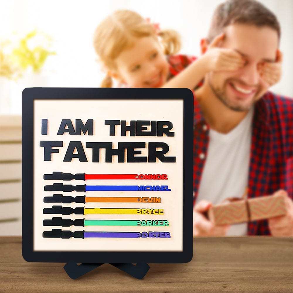 I Am Their Father Sign Personalized Light Saber Father's Day Gifts