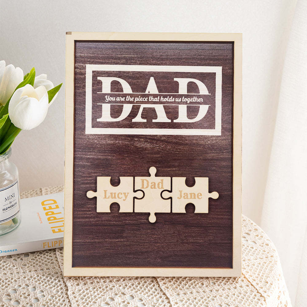 Personalized Dad Puzzle Plaque You Are the Piece That Holds Us Together Gifts for Dad - yournamenecklaceuk