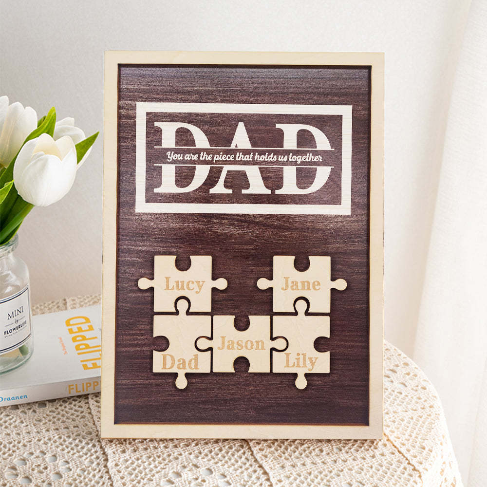 Personalized Dad Puzzle Plaque You Are the Piece That Holds Us Together Gifts for Dad - yournamenecklaceuk