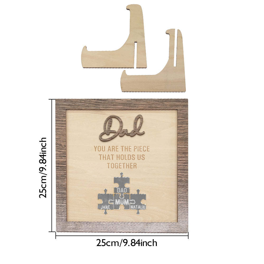 Personalized Dad Puzzle Plaque You Are the Piece That Holds Us Together Father's Day Gift - yournamenecklaceuk