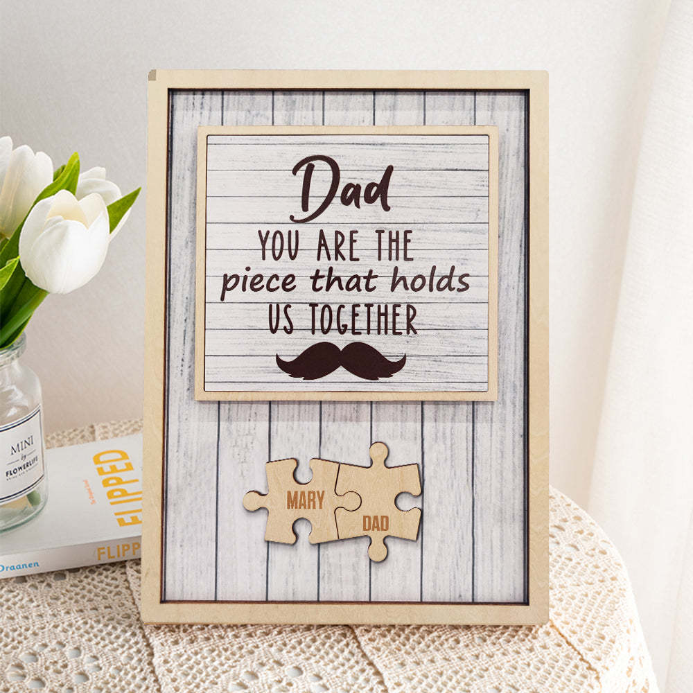 Personalized Dad Puzzle Beard Plaque You Are the Piece That Holds Us Together Gifts for Dad - yournamenecklaceuk