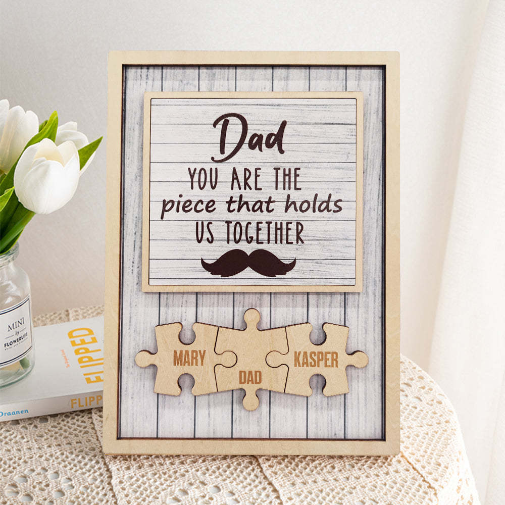 Personalized Dad Puzzle Beard Plaque You Are the Piece That Holds Us Together Gifts for Dad - yournamenecklaceuk