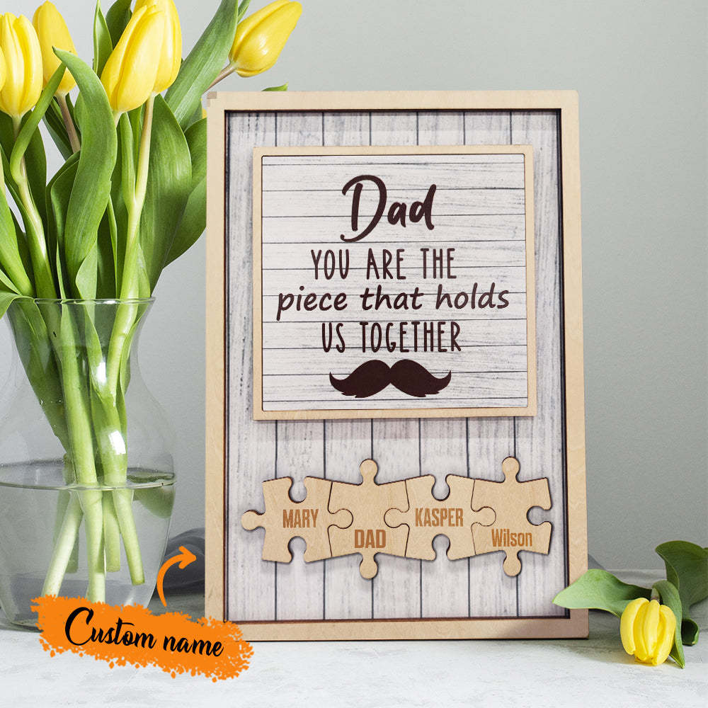 Personalized Dad Puzzle Beard Plaque You Are the Piece That Holds Us Together Gifts for Dad - yournamenecklaceuk