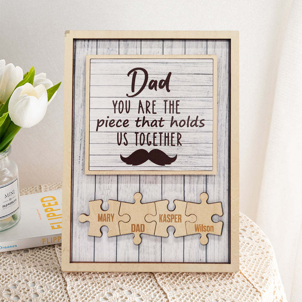 Personalized Dad Puzzle Beard Plaque You Are the Piece That Holds Us Together Gifts for Dad - yournamenecklaceuk