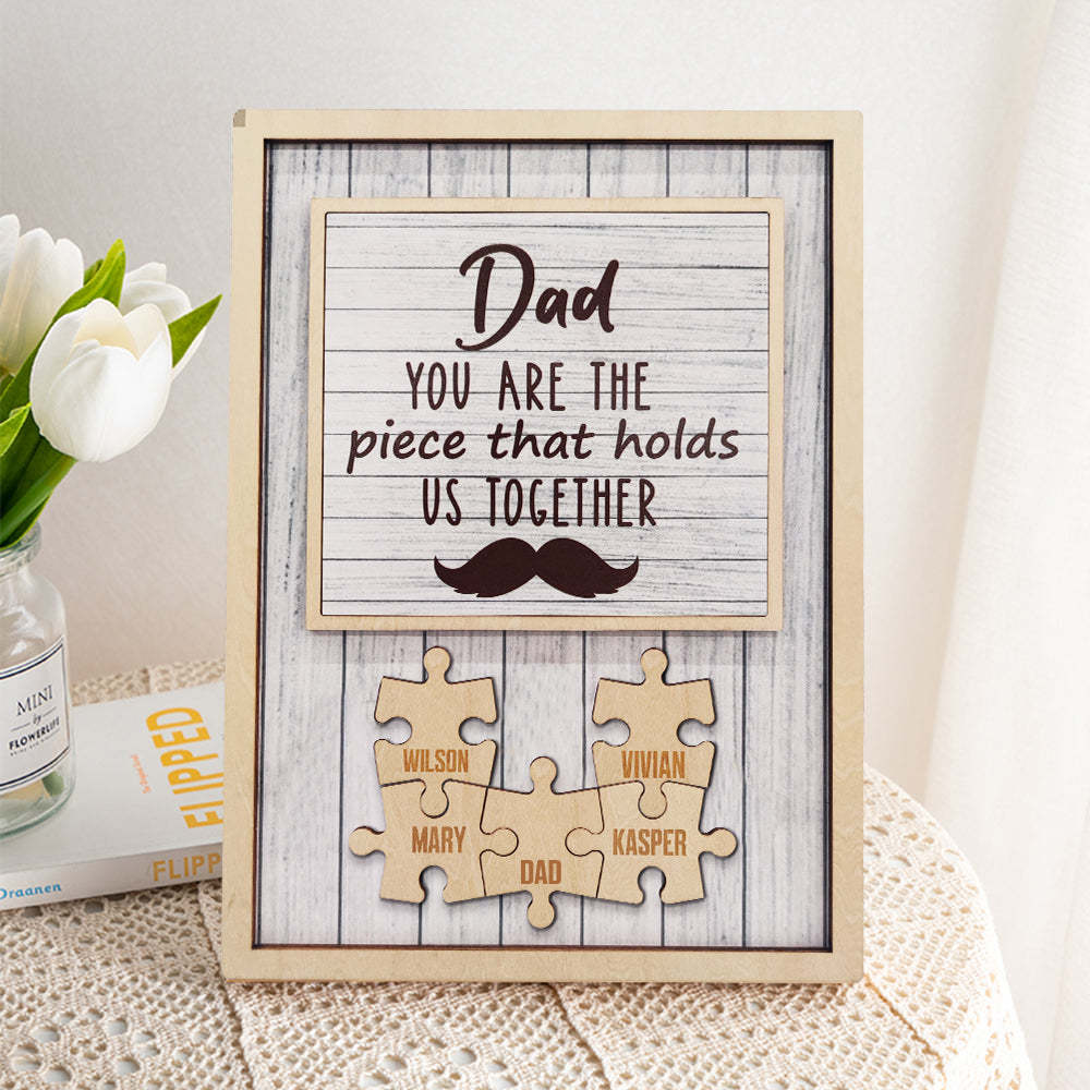 Personalized Dad Puzzle Beard Plaque You Are the Piece That Holds Us Together Gifts for Dad - yournamenecklaceuk