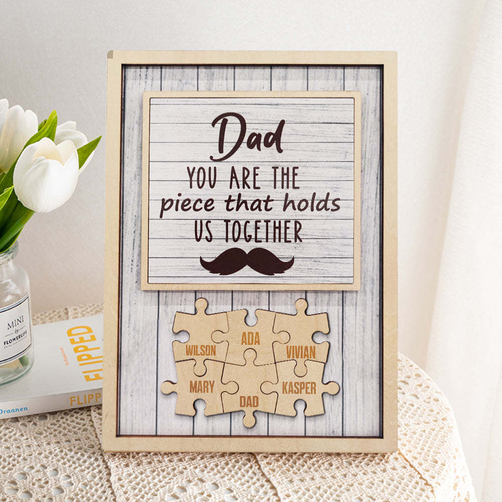 Personalized Dad Puzzle Beard Plaque You Are the Piece That Holds Us Together Gifts for Dad - yournamenecklaceuk