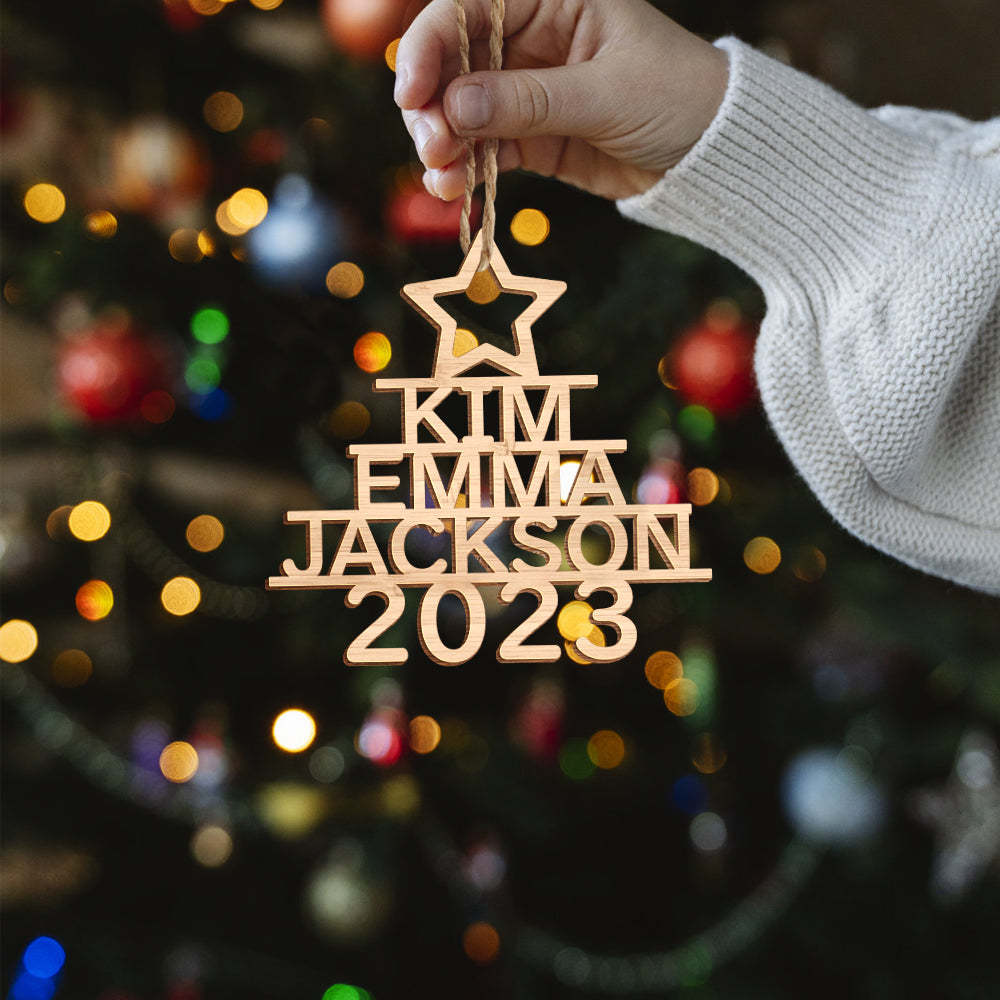 Personalized Family Name Christmas Ornament Christmas Tree Name Ornament Gifts - yournamenecklaceuk