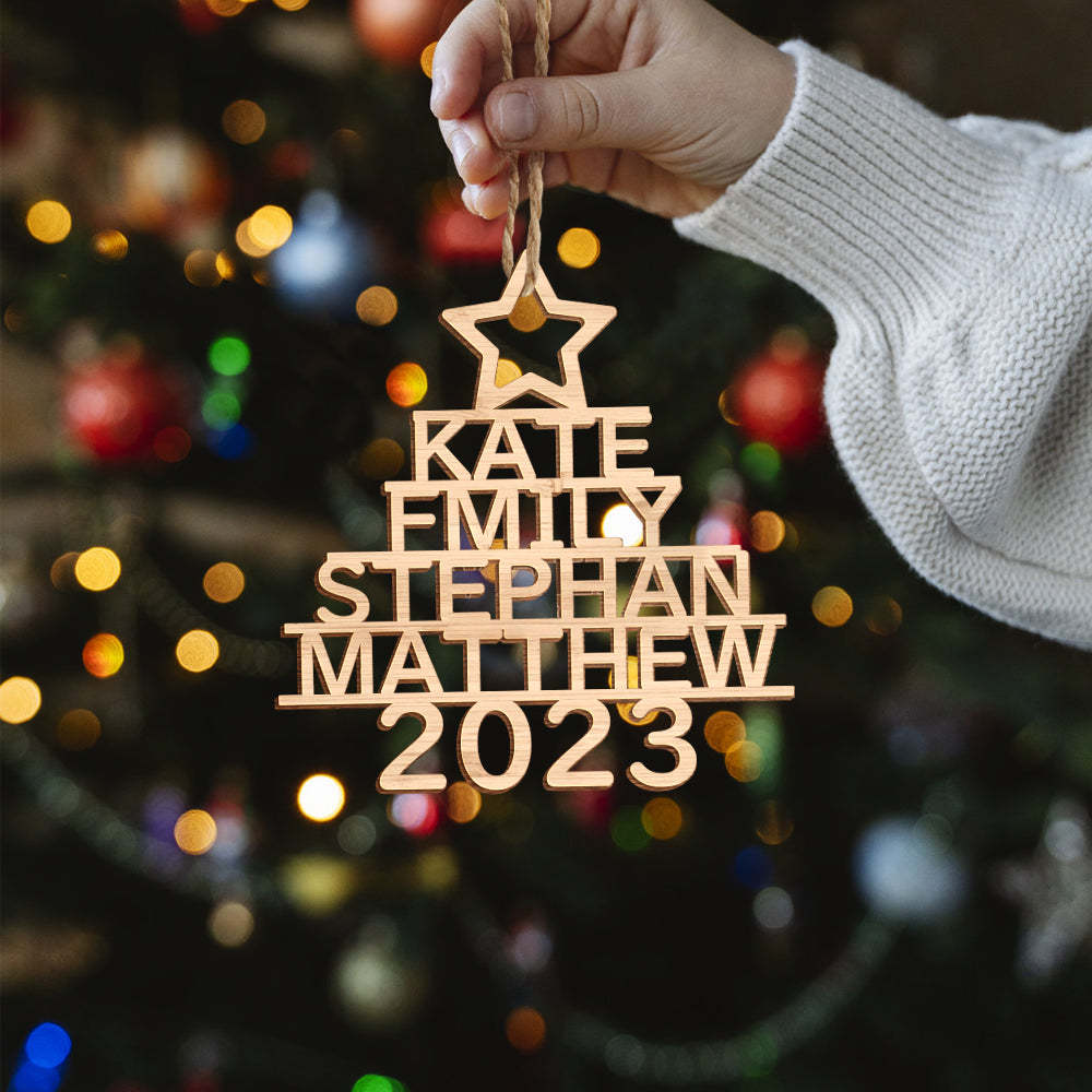 Personalized Family Name Christmas Ornament Christmas Tree Name Ornament Gifts - yournamenecklaceuk