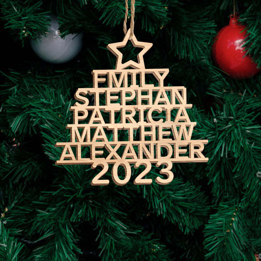 Personalized Family Name Christmas Ornament Christmas Tree Name Ornament Gifts - yournamenecklaceuk