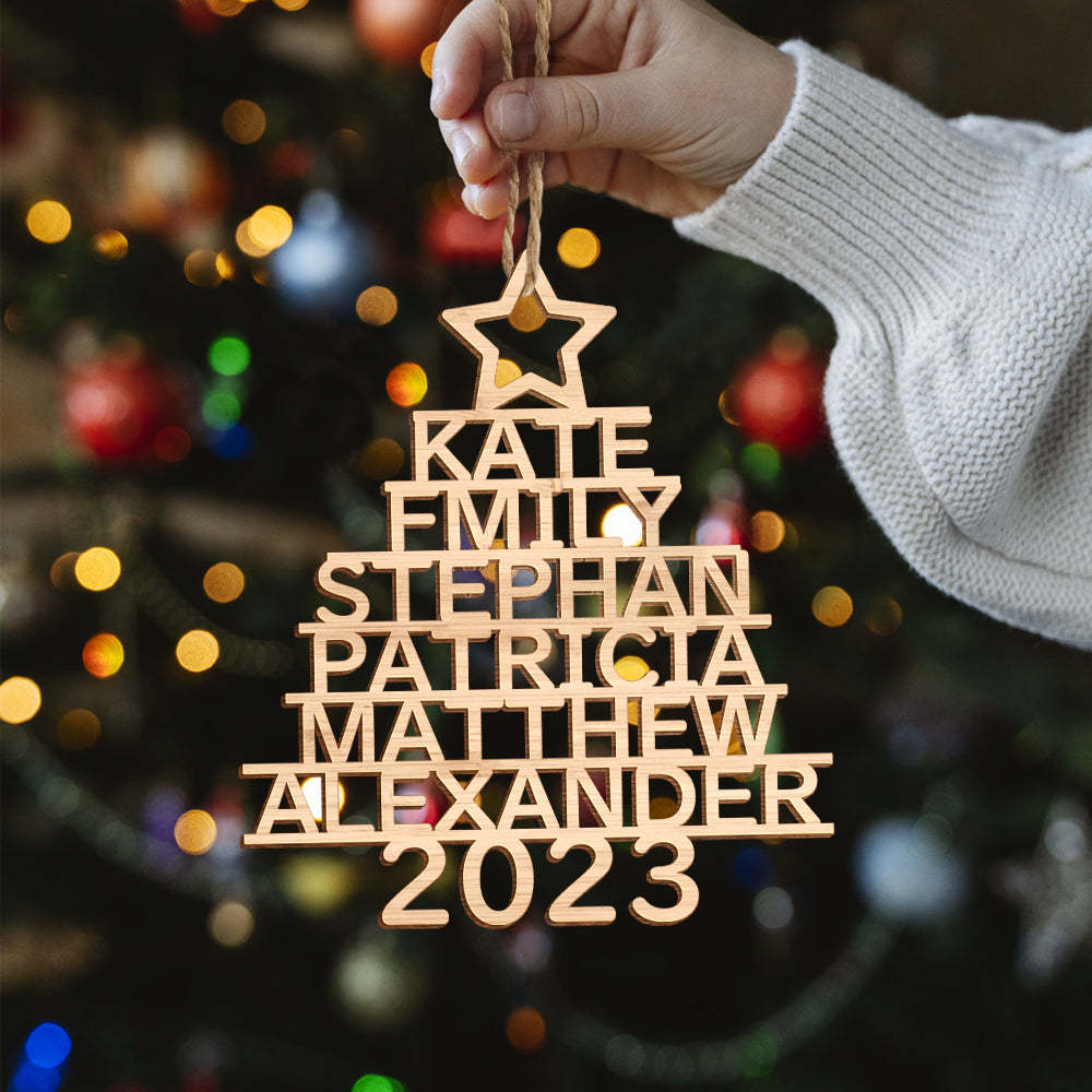 Personalized Family Name Christmas Ornament Christmas Tree Name Ornament Gifts - yournamenecklaceuk