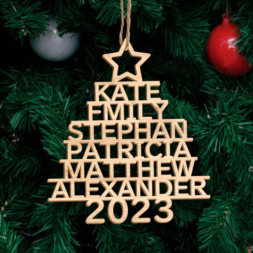 Personalized Family Name Christmas Ornament Christmas Tree Name Ornament Gifts - yournamenecklaceuk
