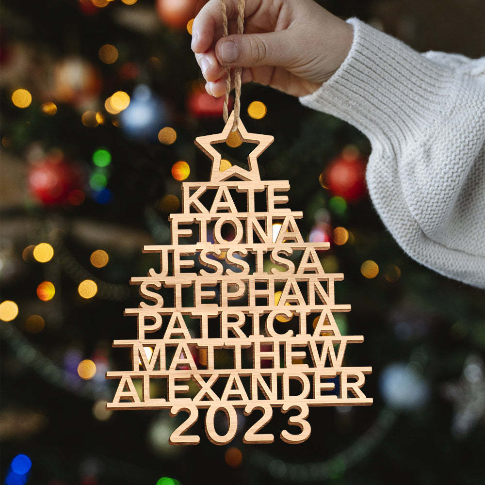 Personalized Family Name Christmas Ornament Christmas Tree Name Ornament Gifts - yournamenecklaceuk