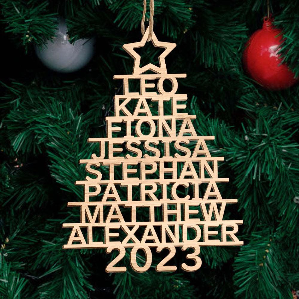 Personalized Family Name Christmas Ornament Christmas Tree Name Ornament Gifts - yournamenecklaceuk