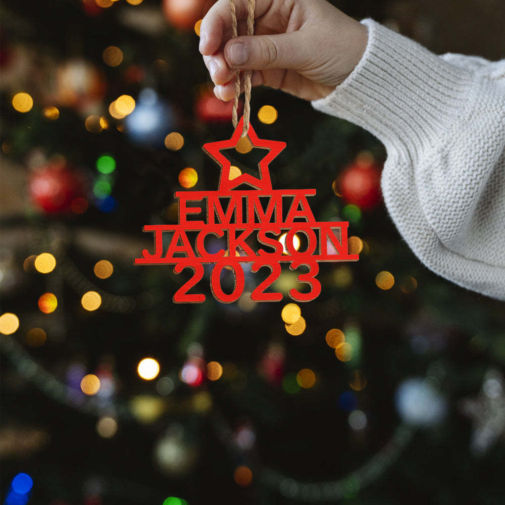 Personalized Family Name Christmas Ornament Christmas Tree Name Ornament Gifts - yournamenecklaceuk