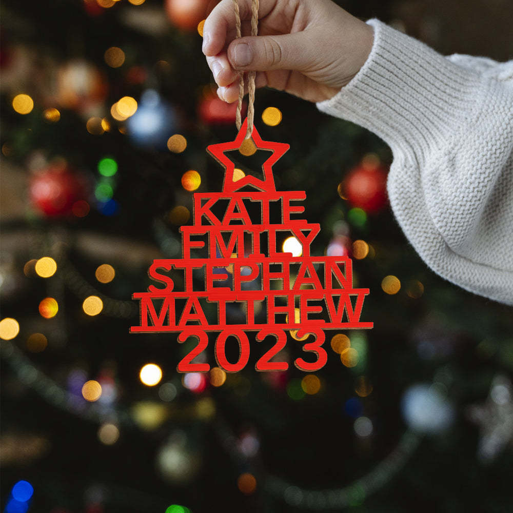 Personalized Family Name Christmas Ornament Christmas Tree Name Ornament Gifts - yournamenecklaceuk