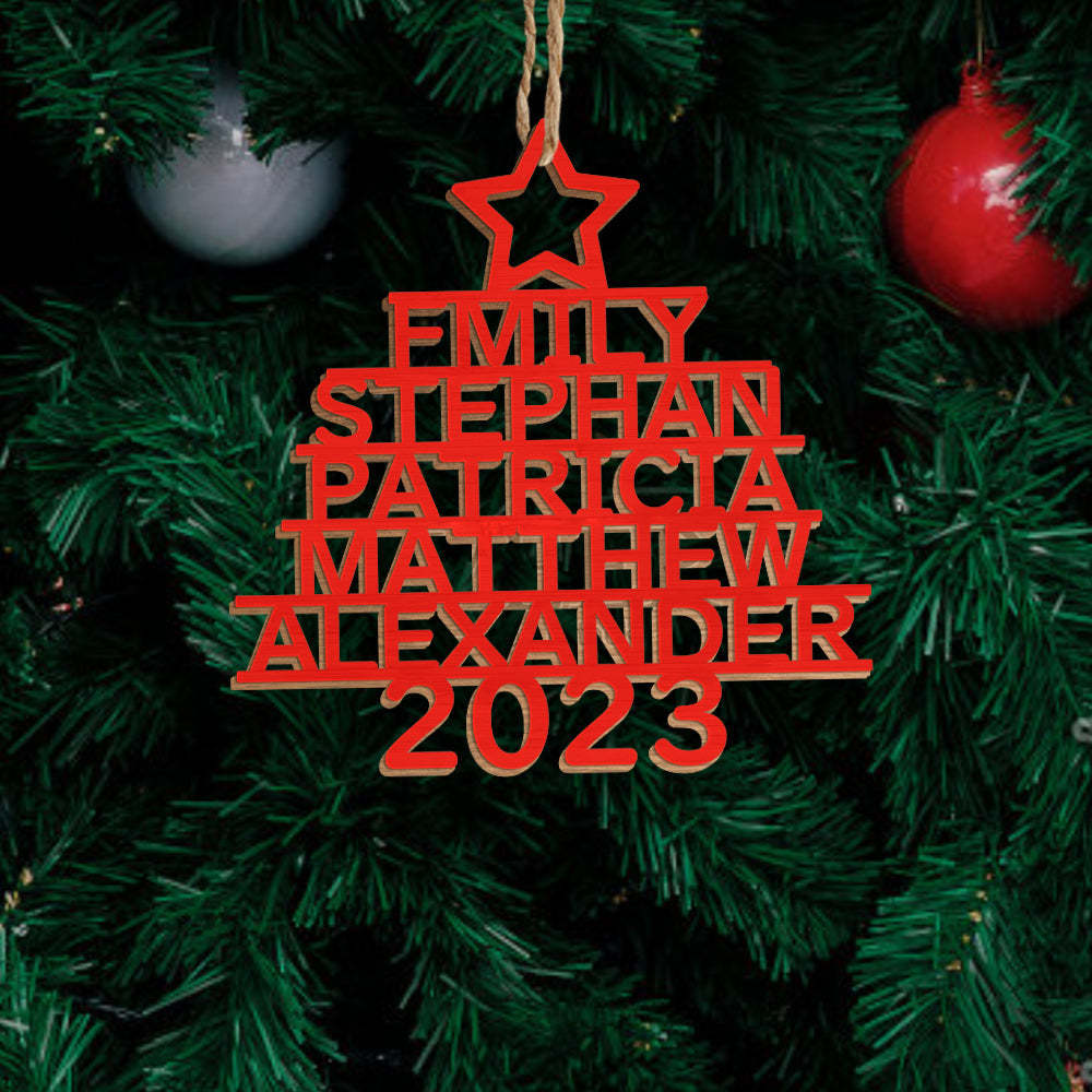 Personalized Family Name Christmas Ornament Christmas Tree Name Ornament Gifts - yournamenecklaceuk