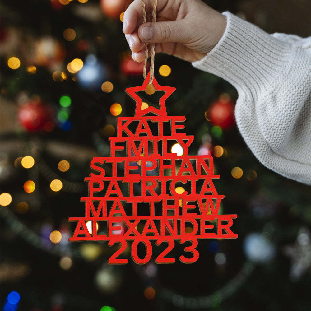 Personalized Family Name Christmas Ornament Christmas Tree Name Ornament Gifts - yournamenecklaceuk